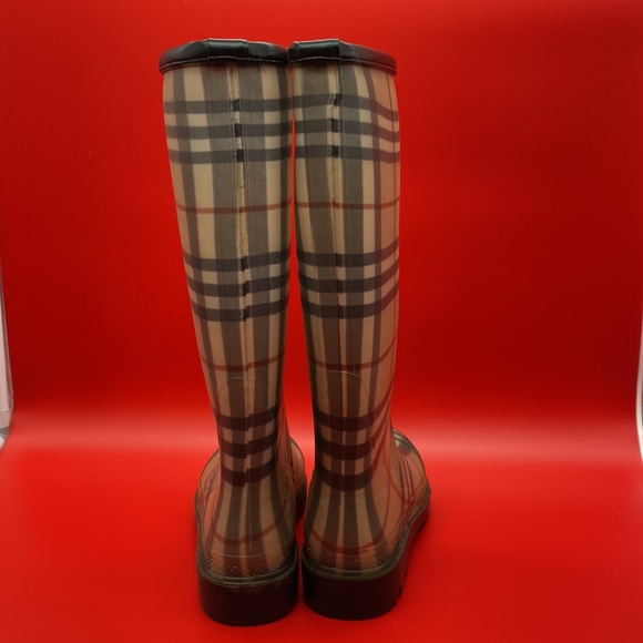 Burberry rubber rain boots. Size 37. Nova check pattern. Mid-calf. - Picture 3 of 6